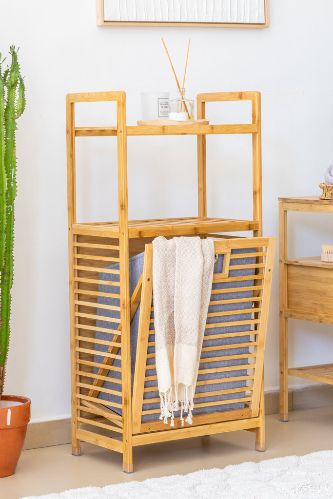 Y/13   BAMBU RAFLI ÇAMAŞIR SEPETİ 45*30*100 CM