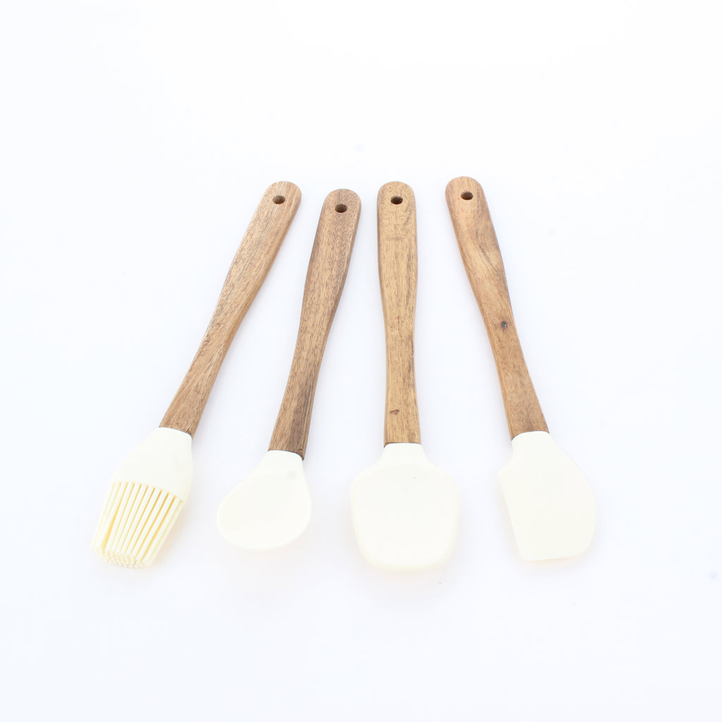 E/3  AKASYA SAPLI 4PRÇ SİLİKON SET KREM