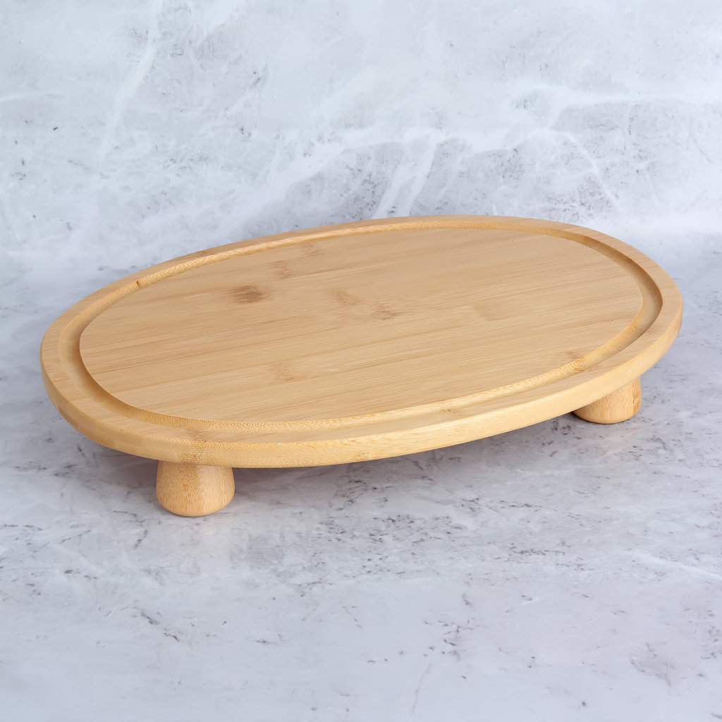 G/6 BAMBU OVAL SUNUMLUK AYAKLI * 12