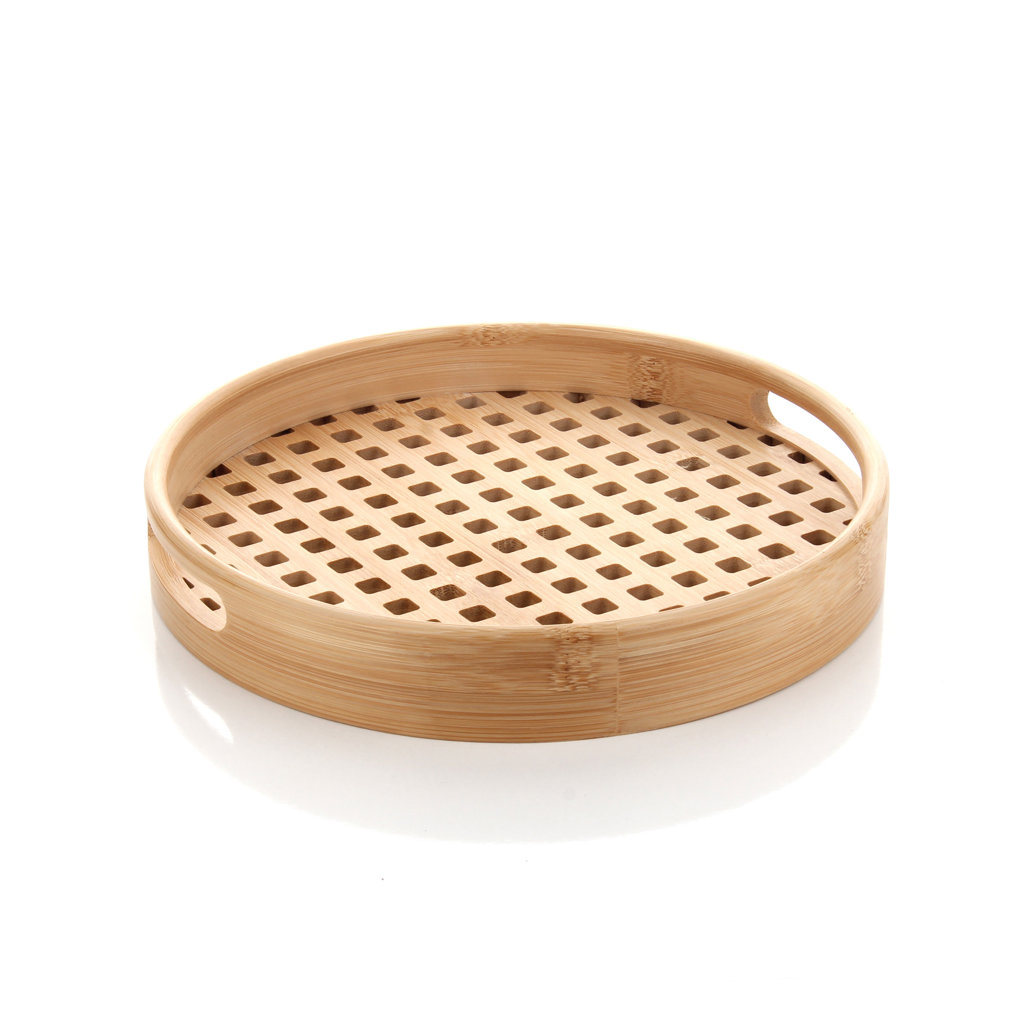 U/10  25 CM DELİKLİ BAMBU TEPSİ