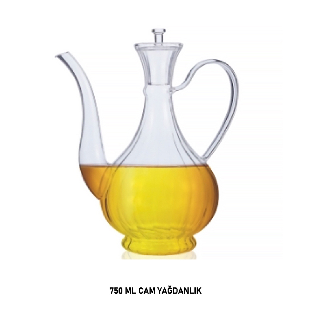 L/9 İBRİK ÇİZGİLİ CAM YAĞDANLIK 750 ML
