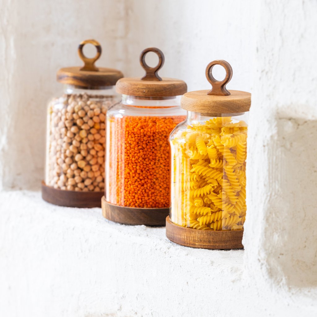 H/12  1100 ML 3 PRÇ BOROSİLİKAT CAM KAVANOZ