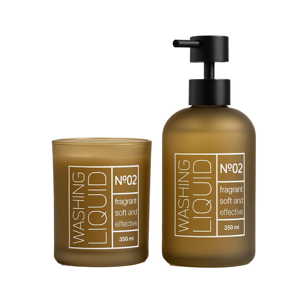 H/4 -8 2Lİ CAM SABUNLUK SETİ AMBER						