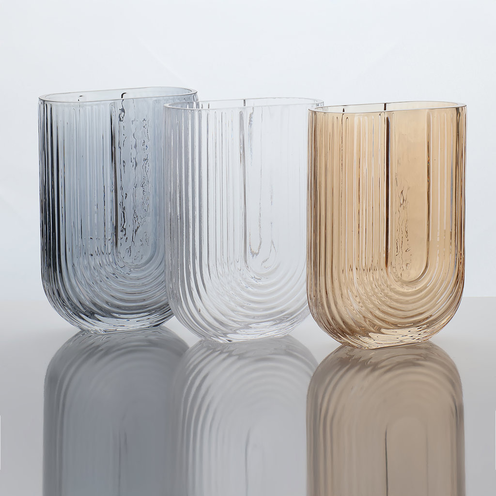 S/3  CAM  ÇİZGİLİ VAZO