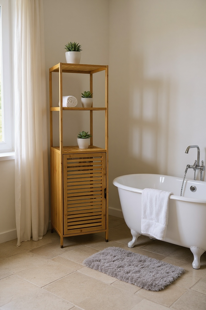 D/12  BAMBU DİK DOLAP RAF