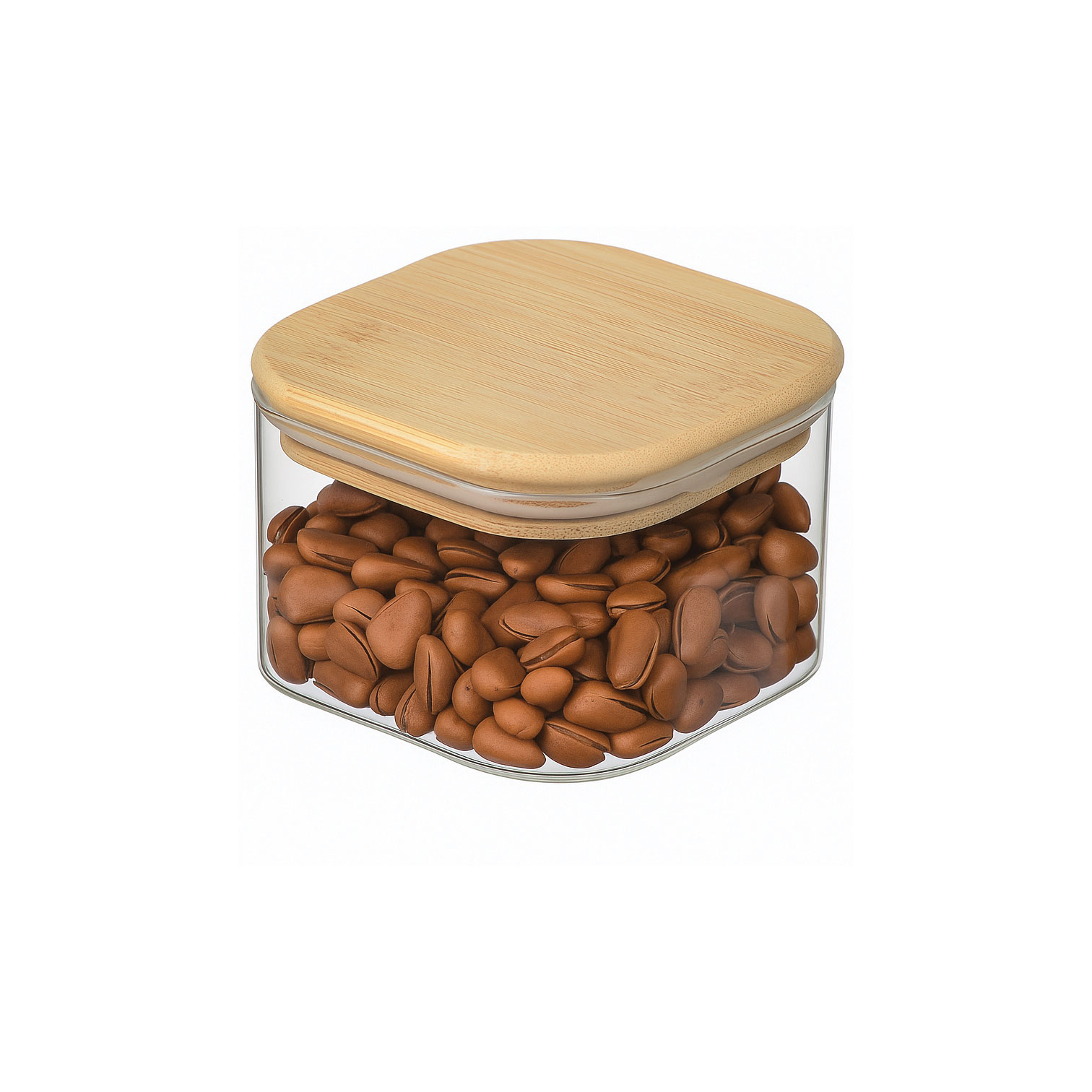 CAM KAVANOZ BAMBU KAPAKLI 10*10*6.6 CM