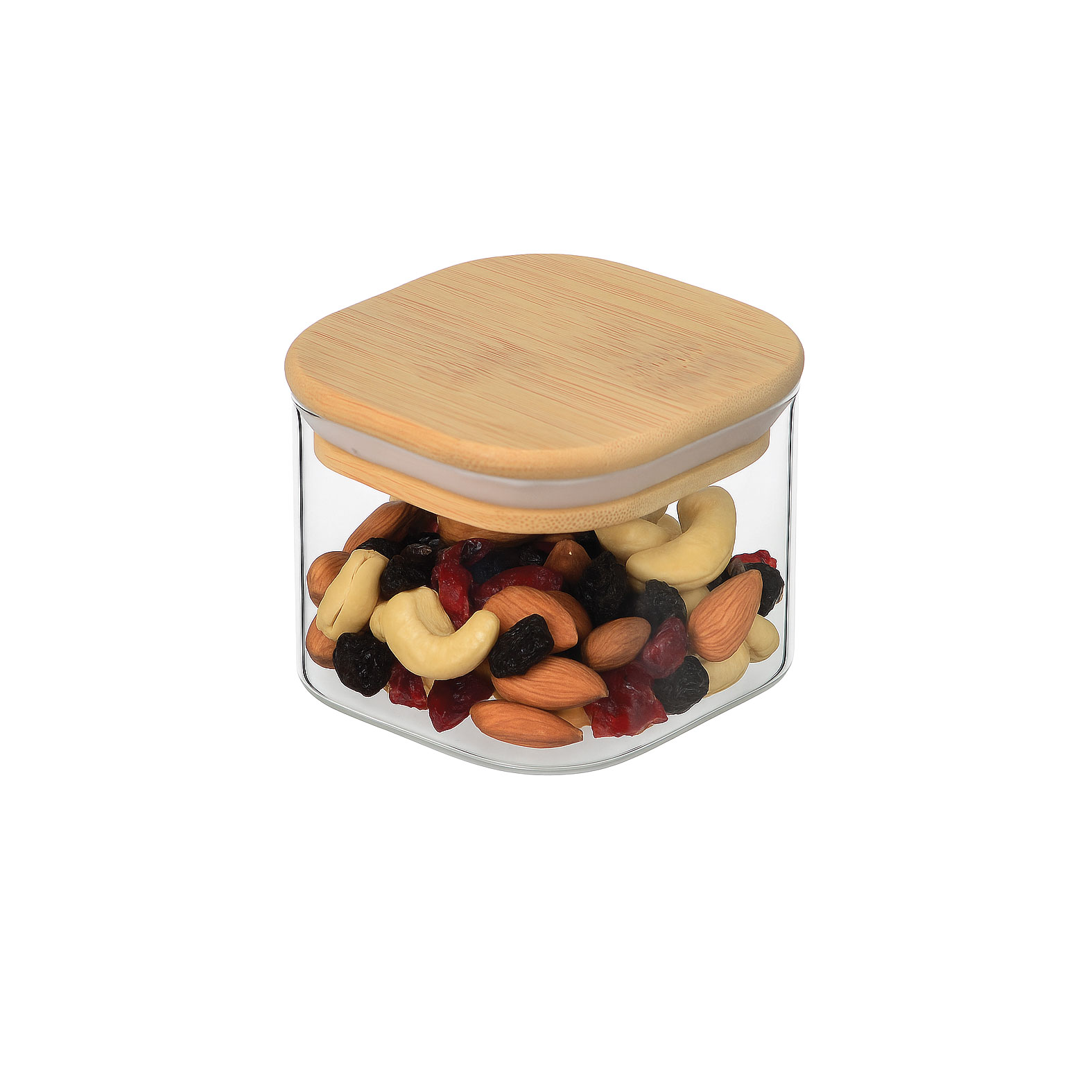 CAM KAVANOZ BAMBU KAPAKLI 8*8*6.6 CM