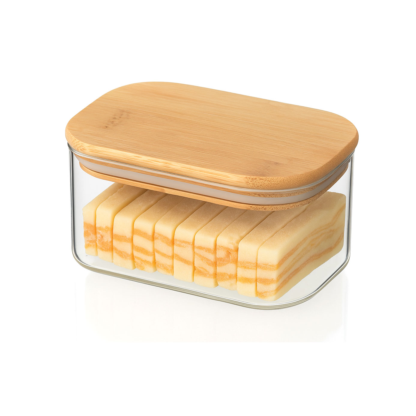 CAM KAVANOZ BAMBU KAPAKLI 12*8*6.6 CM