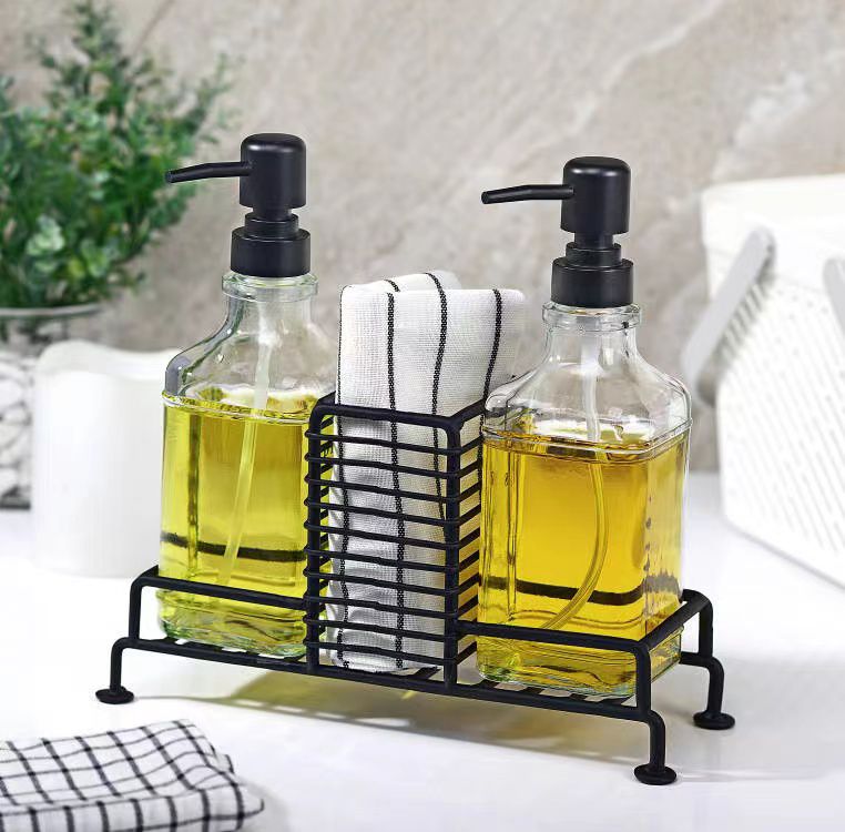 M/16  2Lİ STANDLI SİYAH SIVI SABUNLUK