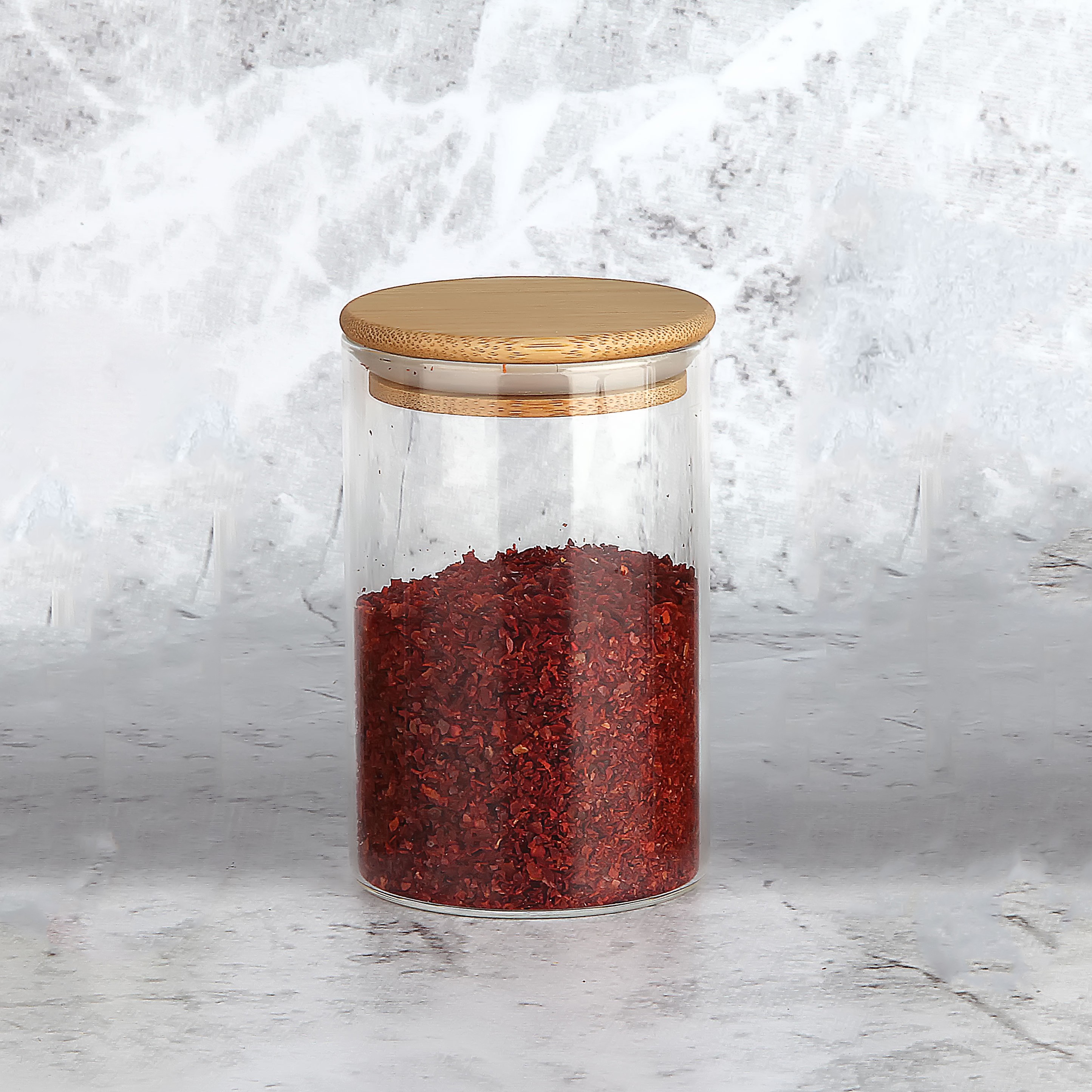 300ML BAMBU KAPAKLI CAM KAVANOZ