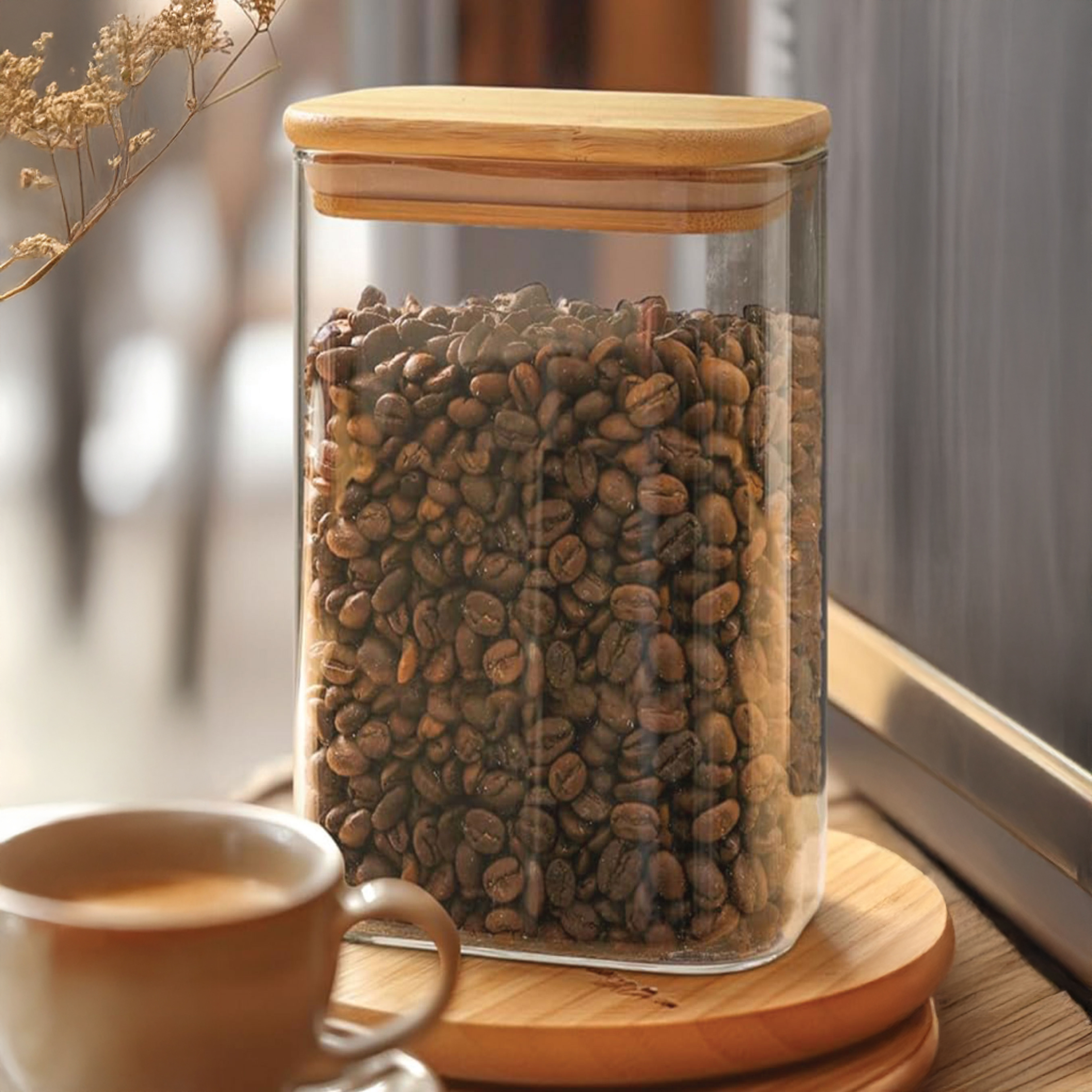 1850ML DİKDÖRTGEN CAM KAVANOZ