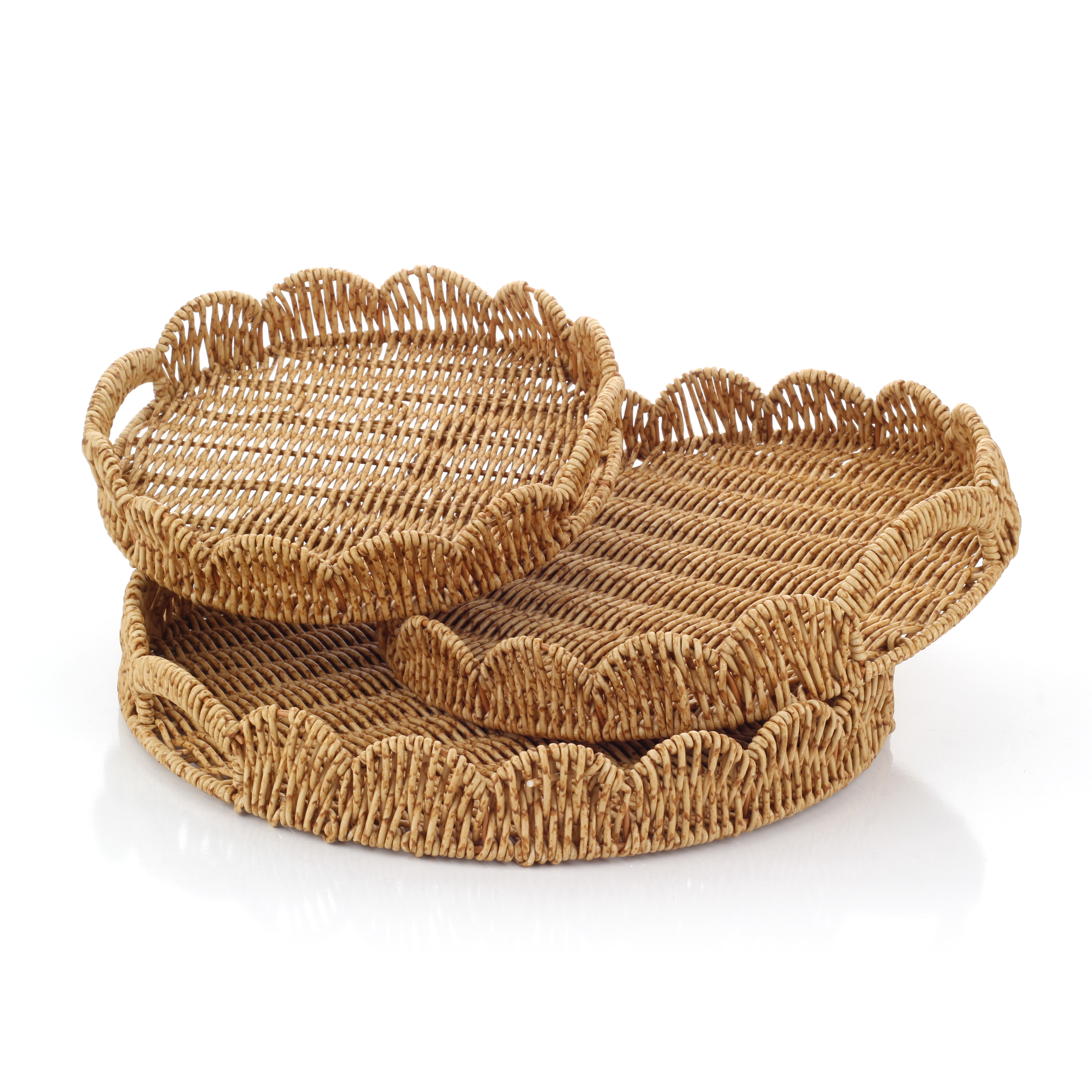 RATTAN ÖRGÜ 3 LÜ TEPSİ SETİ 35-30-25 CM