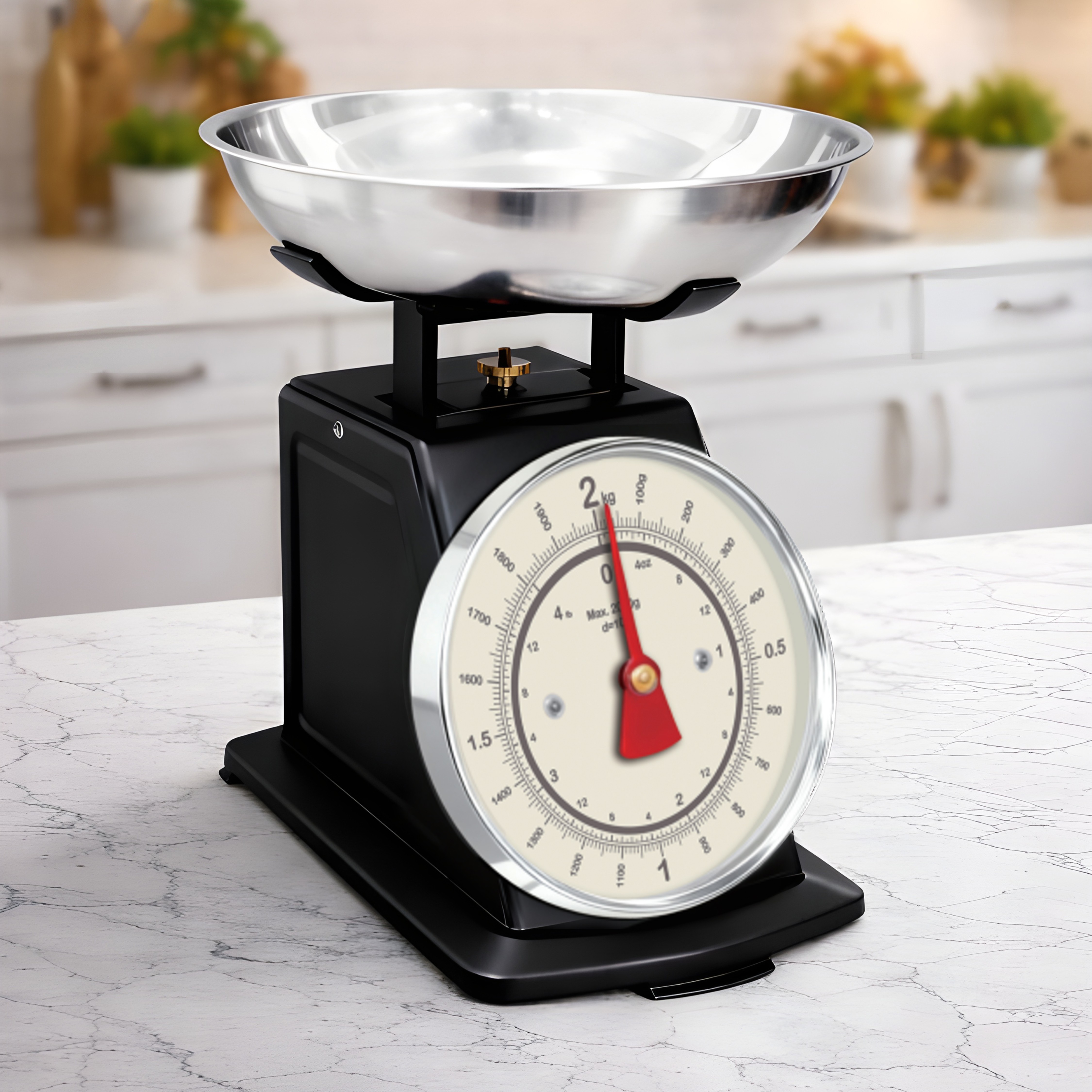 GÜMÜŞ KASELİ SİYAH MUTFAK TERAZİ