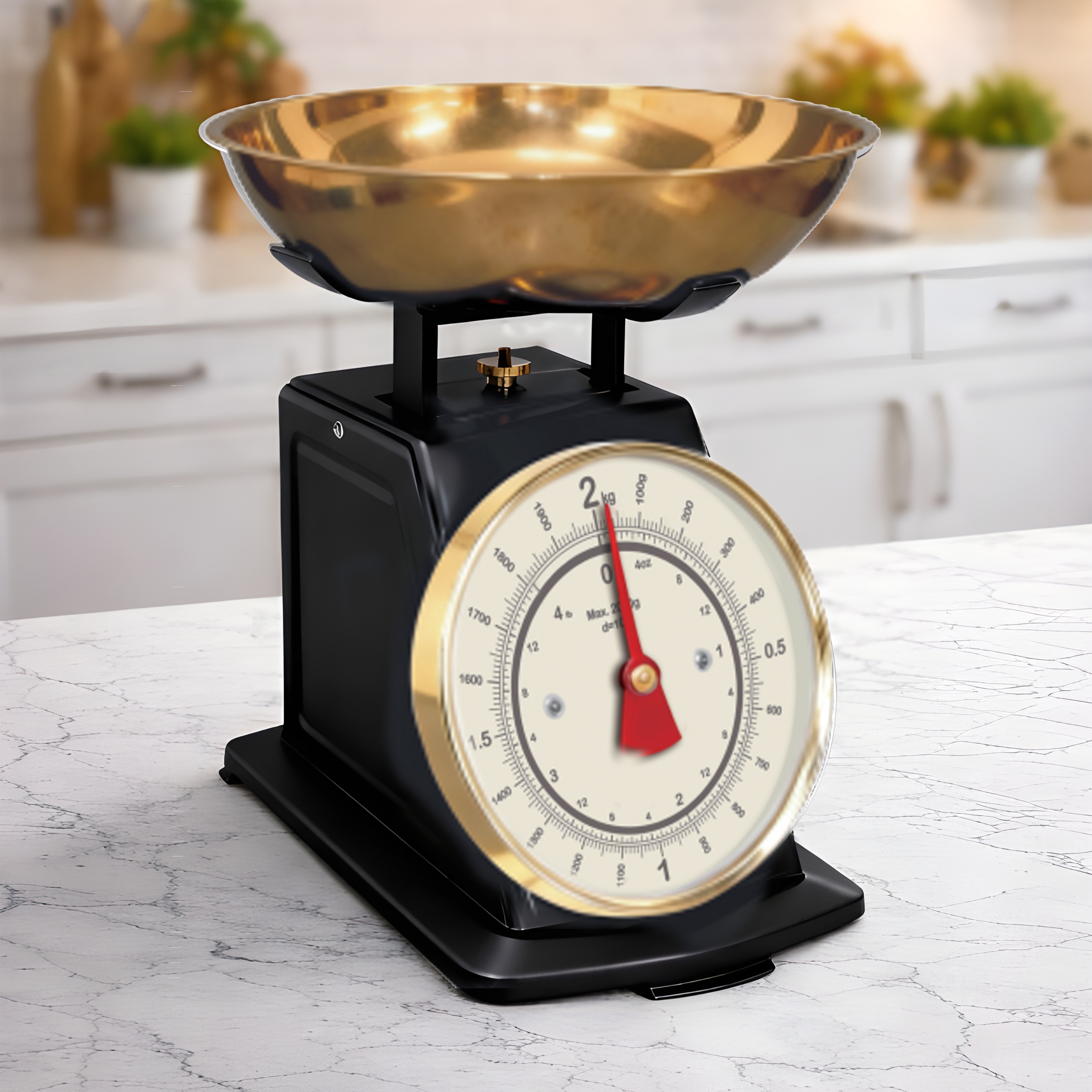 GOLD KASELİ SİYAH MUTFAK TERAZİ