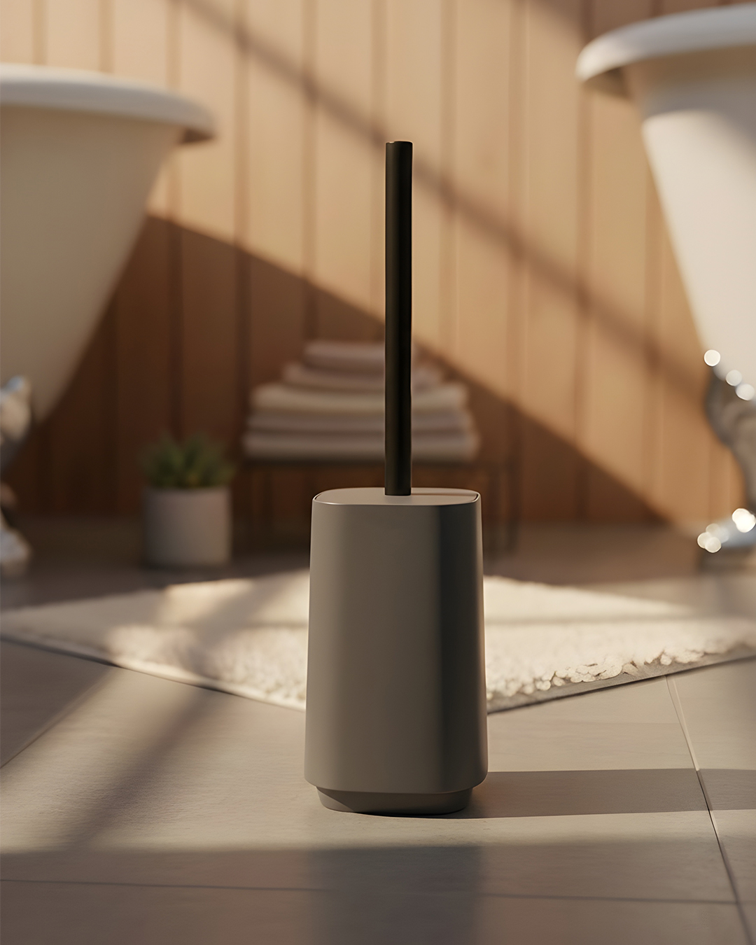 GRİ KARE AKRİLİK WC FIRÇASI