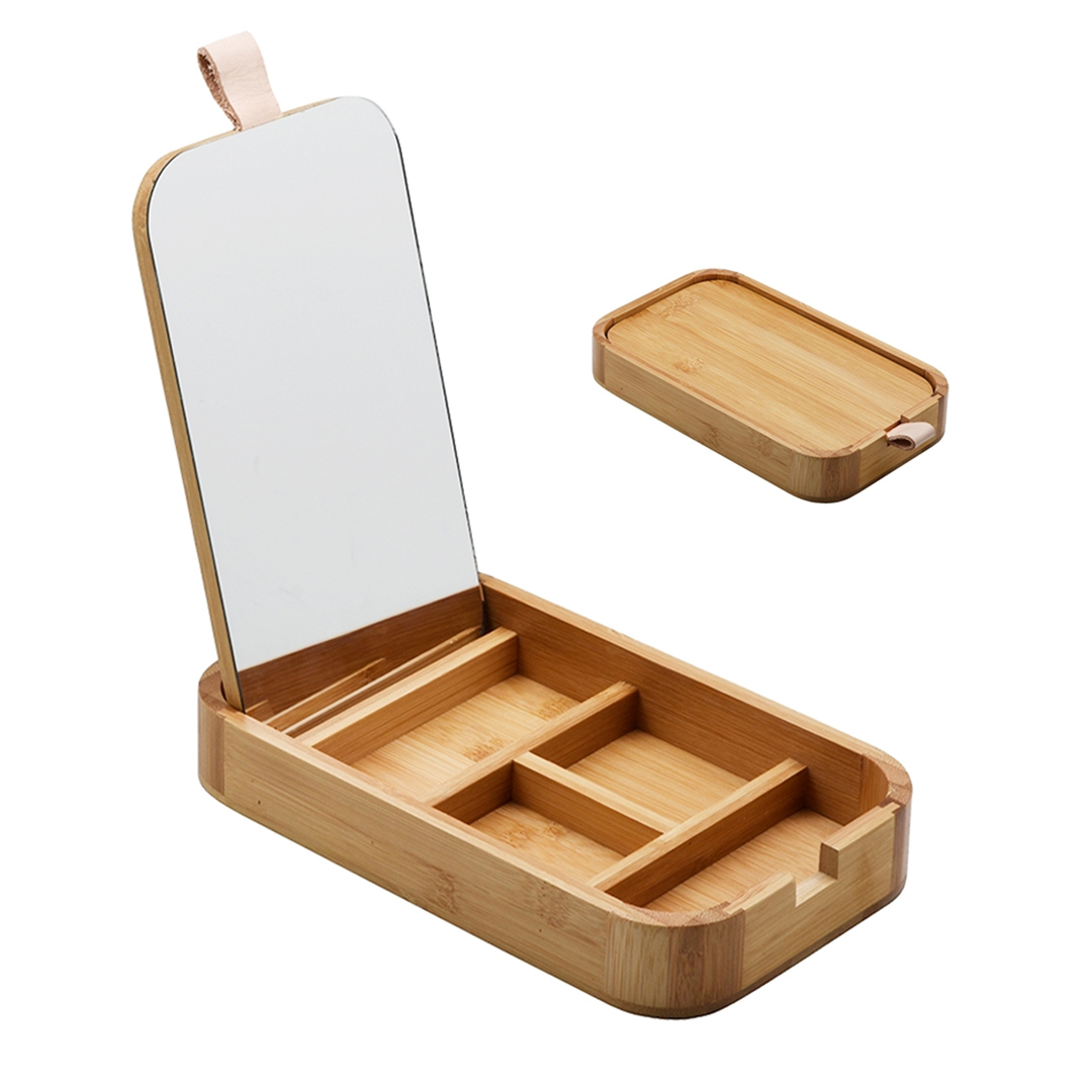 BAMBU AYNALI MAKYAJ KUTUSU 25*14*3.5cm