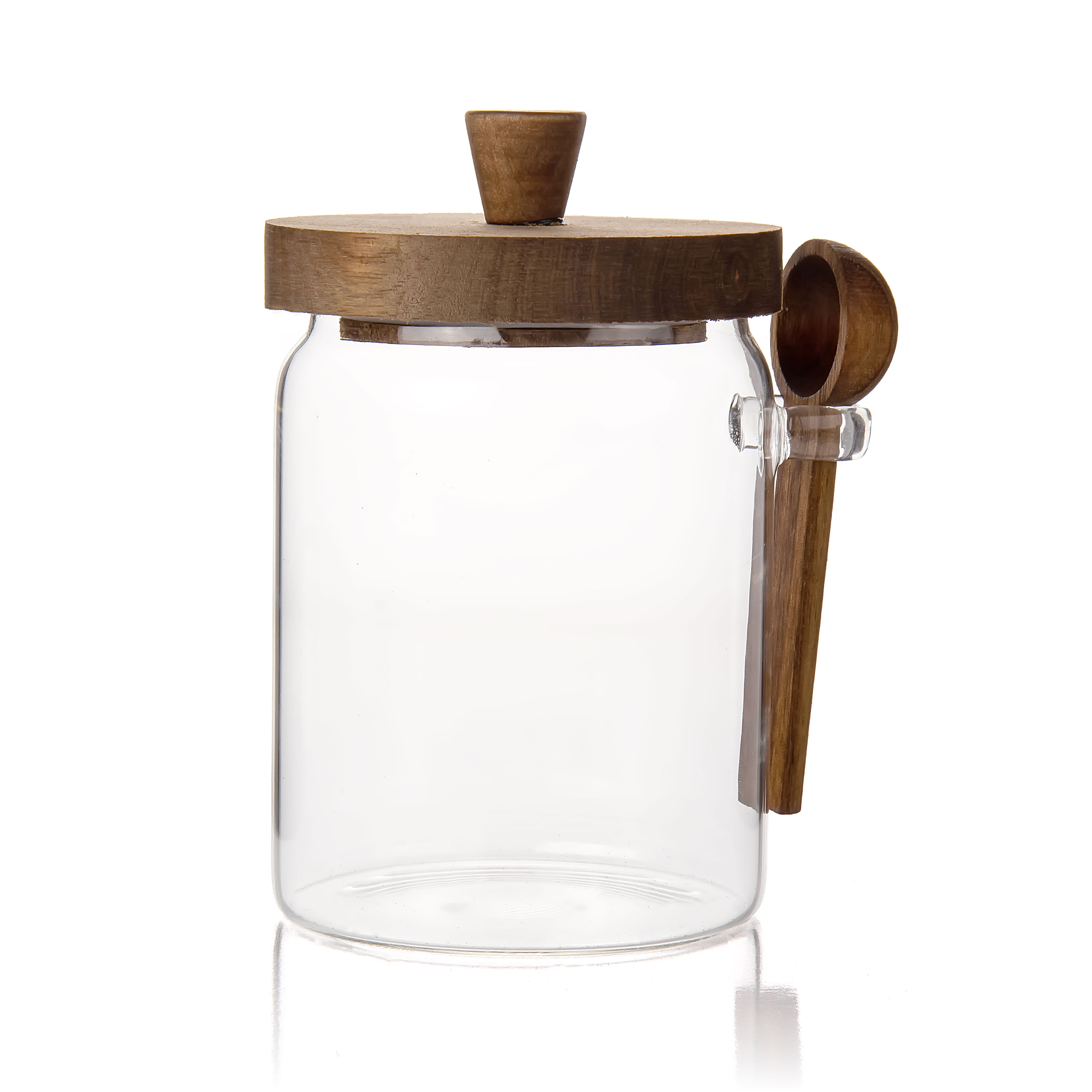 KAŞIKLI AKASYA KAPAKLI CAM KAVANOZ  700ML