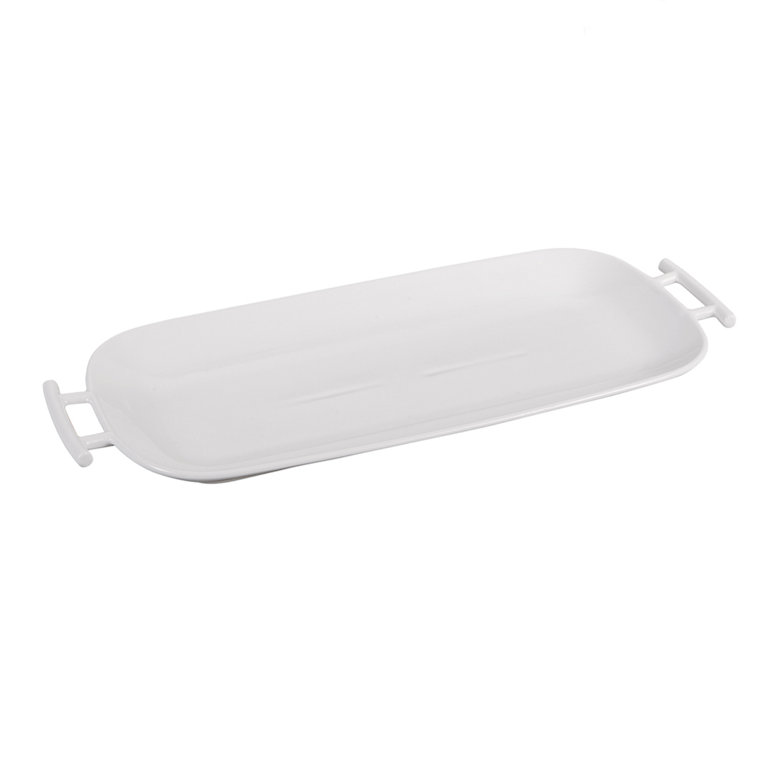 DİKDÖRTGEN KULPLU PORSELEN SERVİS TABAĞI 38X16CM